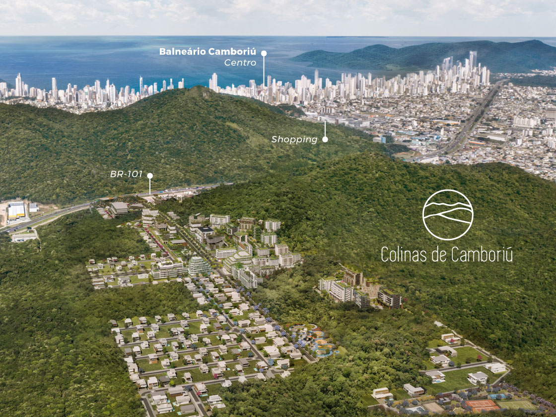 Imagem representando uma vista aérea do Colinas de Camboriú